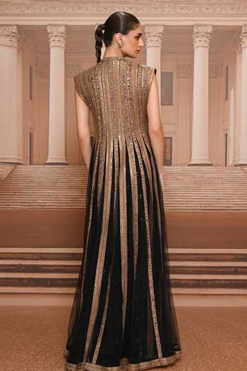 Tarun Tahiliani Sequin Embroidered Anarkali & Trouser Set