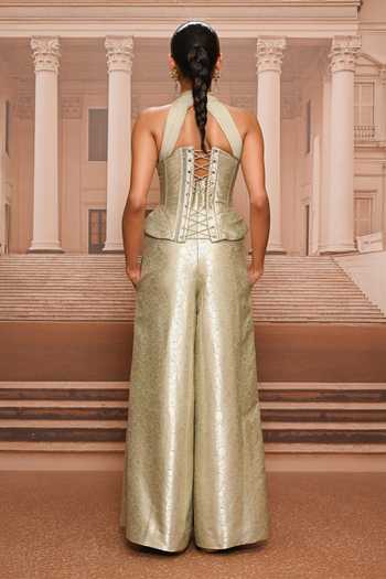 Tarun Tahiliani Brocade Corset Bodice Jumpsuit 