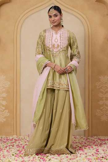 Nitisha Kashyap Saanjh Contrast Yoke Kurta & Sharara Set 