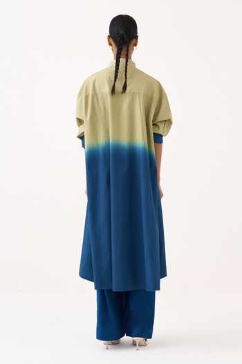 Three Dip-Dye Side Button Tunic