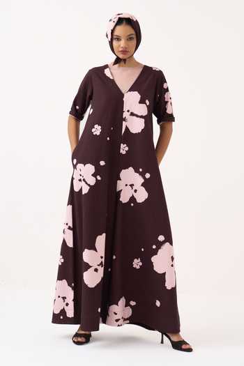 Three Floral Woven Cotton Jumpsuit 