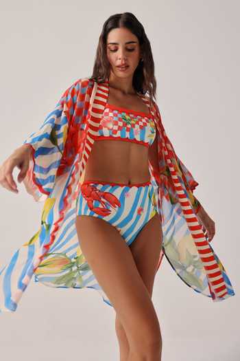 NOIB Multi Color Viscose Georgette Shawl Neck Sia Summer Zest Kimono Coverup Online at Aza Fashions NOIB_Multi Color Viscose Georgette Shawl Neck Sia Summer Zest Kimono Coverup _Online_at_Aza_Fashions