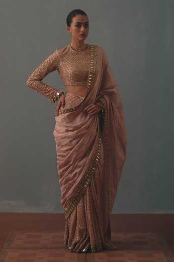 Arpita Mehta Hand Embroidered Pre-Draped Saree Set
