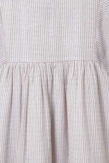 Byb Premium_Beige Linen Embroidered Dress _at_Aza_Fashions