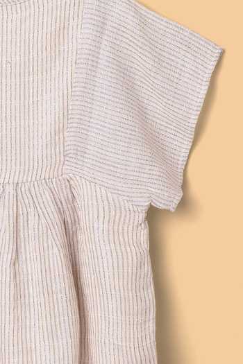 Shop Byb Premium Beige Linen Striped Top And Shorts Set Online at Aza Fashions Shop_Byb Premium_Beige Linen Striped Top And Shorts Set _Online_at_Aza_Fashions