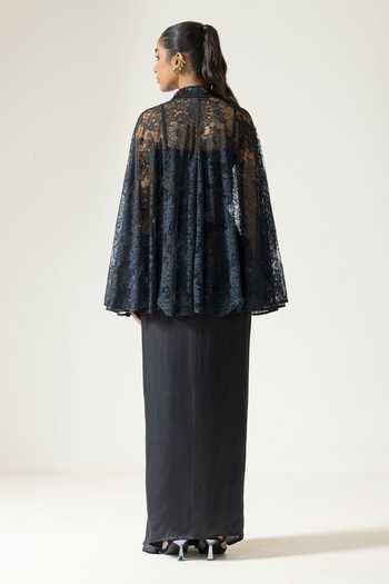 DAREISS Embroidered Cape Skirt Set 