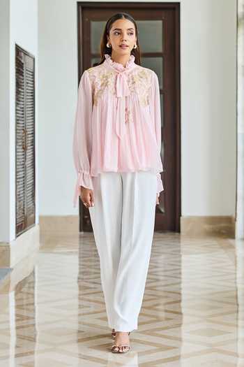 DAREISS Petal Floral Embroidered Top 