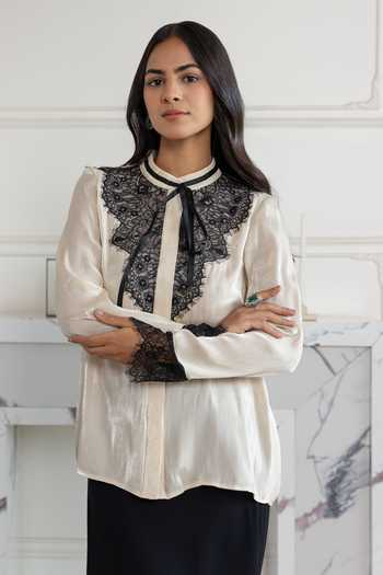 DAREISS Lace Embellished Shirt 