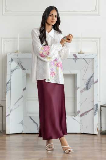 Buy DAREISS Ivory Silk, Crepe, Jacquard Collared Neck Elysia Floral Hand Embroidered Shirt Online at Aza Fashions Buy_DAREISS_Ivory Silk, Crepe, Jacquard Collared Neck Elysia Floral Hand Embroidered Shirt _Online_at_Aza_Fashions