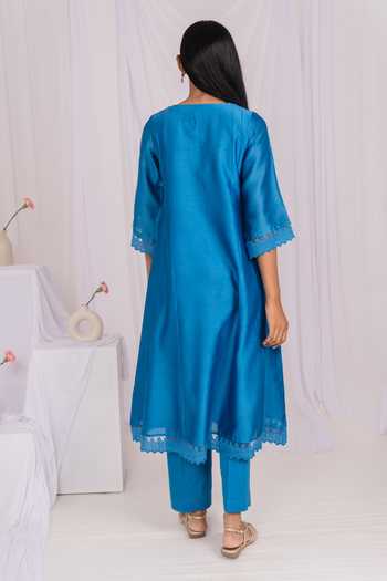 Mushio Lace Hem Kurta Set 
