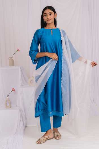 Mushio Lace Hem Kurta Set 