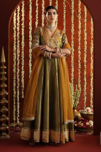 Aaroh By Dolly Sunehri Saanjh Anarkali With Dupatta 