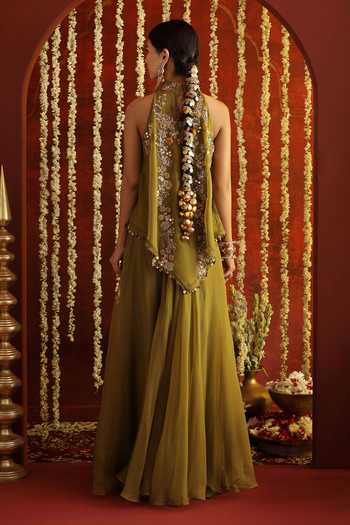 Aaroh By Dolly Sunehri Saanjh Top Flared Pant Set 