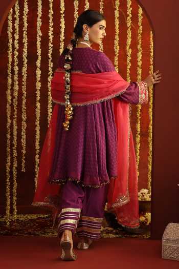 Aaroh By Dolly Sunehri Saanjh Contrast Yoke Short Anarkali Set 