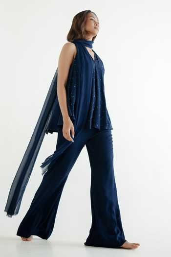 Forty Four Hand Embellished Top & Pant Set 
