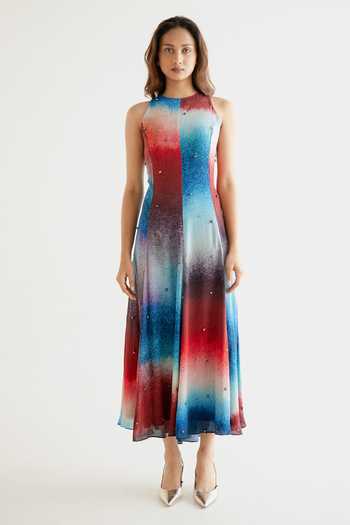 Forty Four Color Block Pattern Dress 