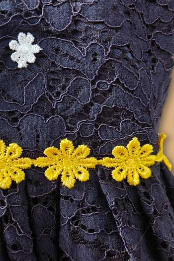 Byb Premium Navy Lace Embroidered Dress at Aza Fashions Byb Premium_Navy Lace Embroidered Dress _at_Aza_Fashions