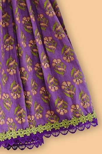 Byb Premium Purple Cotton Floral Print Kurta And Sharara Set Online at Aza Fashions Byb Premium_Purple Cotton Floral Print Kurta And Sharara Set _Online_at_Aza_Fashions