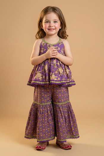 Byb Premium Floral Print Kurta & Sharara Set 