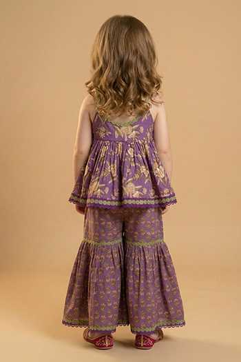 Byb Premium Floral Print Kurta & Sharara Set 