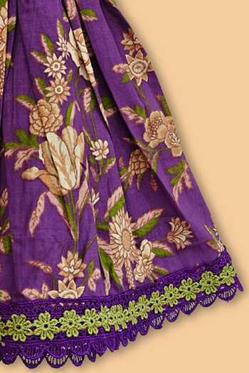 Buy Byb Premium Purple Cotton Floral Print Kurta And Sharara Set Buy_Byb Premium_Purple Cotton Floral Print Kurta And Sharara Set