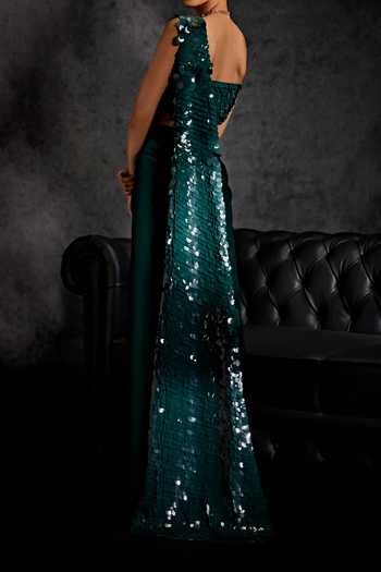 Studio22 By Pulkita Arora Bajaj Splendour Sequin Embellished Pre-Draped Saree With Blouse For Kids