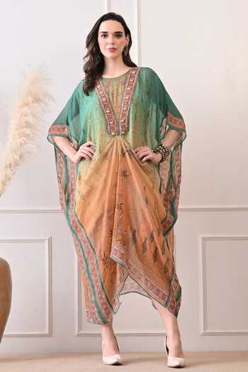 Peenacolada Floral Print Ombre Kaftan 