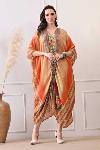 Peenacolada Placed Floral Print Kaftan 