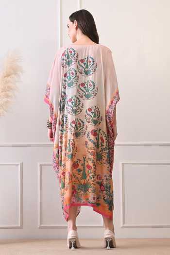 Peenacolada Floral Print Knotted Kaftan 