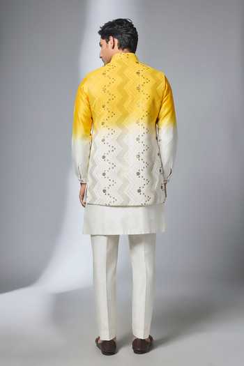 Salil Bhatia Ombre Bandhgala Jacket Pant Set 