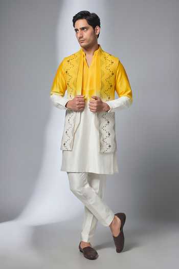 Salil Bhatia Ombre Bandhgala Jacket Pant Set 