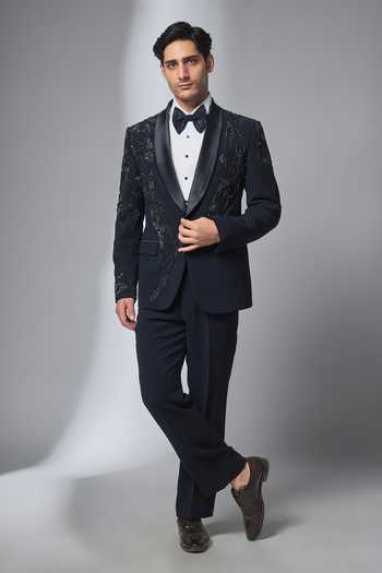 Salil Bhatia Hand Embroidered Tuxedo Set
