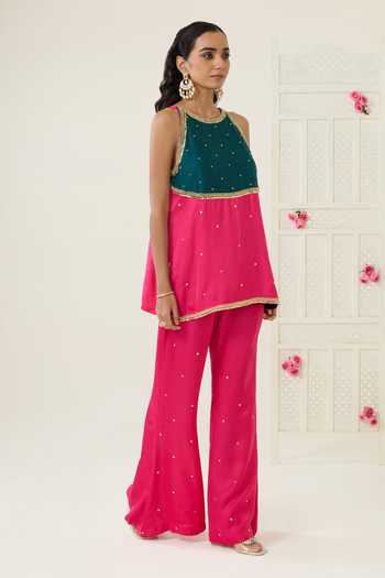 BAHAARA BY DIVYA NARULA Colour Block Kurta & Palazzo Set 