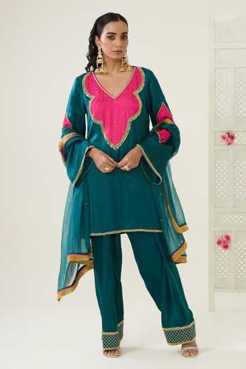 BAHAARA BY DIVYA NARULA Simran Contrast Yoke Kurta Set 