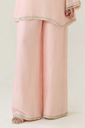 BAHAARA BY DIVYA NARULA Pink Silk Sequins V-, Yes, Square Amna Embellished Kurta And Palazzo Set Online at Aza Fashions BAHAARA BY DIVYA NARULA_Pink Silk Sequins V-, Yes, Square Amna Embellished Kurta And Palazzo Set _Online_at_Aza_Fashions