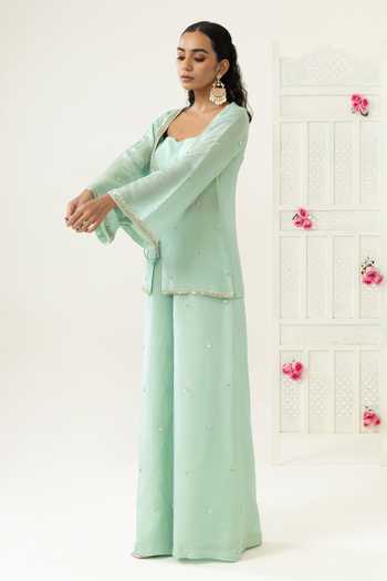 BAHAARA BY DIVYA NARULA Sana Embroidered Jacket Palazzo Set 
