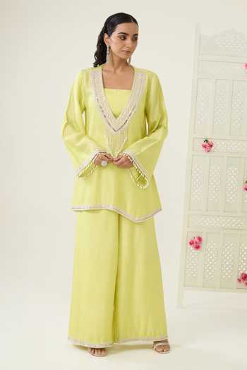BAHAARA BY DIVYA NARULA Amna Embroidered Kurta Palazzo Set 