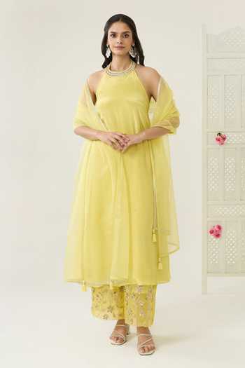 BAHAARA BY DIVYA NARULA Amara Halter-Neck Kurta Set 