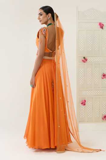BAHAARA BY DIVYA NARULA Mehr Embroidered Blouse Lehenga Set 