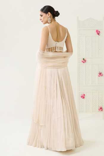 BAHAARA BY DIVYA NARULA Mahin Pleated Lehenga & Embroidered Blouse Set 