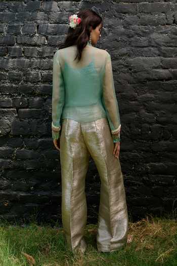 Vedangi Agarwal Hand Embroidered Top With Pant 