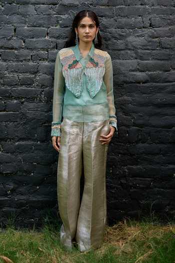 Vedangi Agarwal Hand Embroidered Top With Pant 