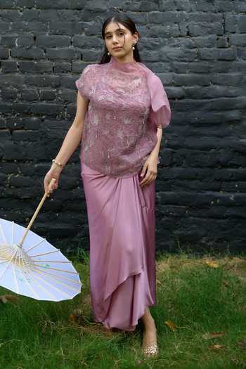 Vedangi Agarwal Embroidered Top & Skirt Set 