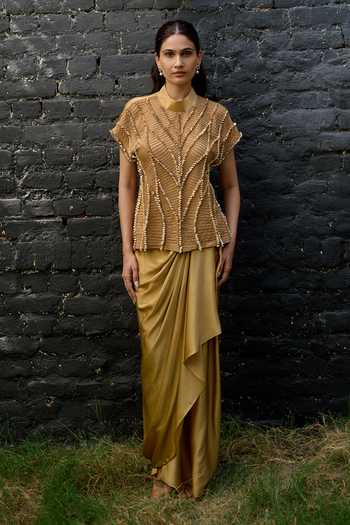 Vedangi Agarwal Embroidered Top & Skirt Set 