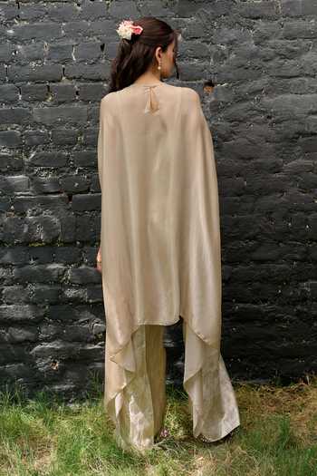 Vedangi Agarwal Brocade Cape Top Pant Set 