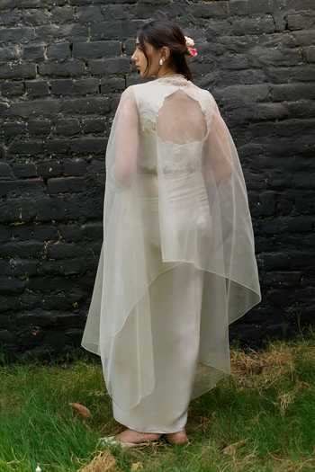 Vedangi Agarwal Placed Hand Embroidered Cape Skirt Set 