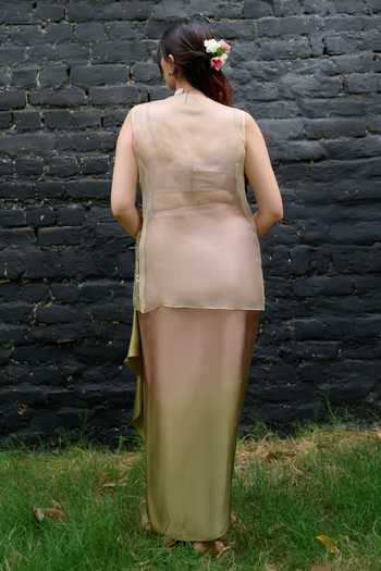 Vedangi Agarwal Patchwork Jacket & Ombre Skirt Set 