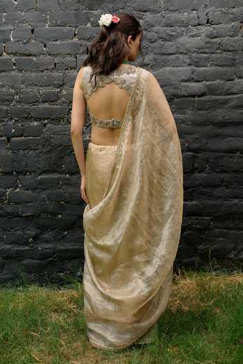 Vedangi Agarwal Brocade Kota Tissue Saree & Blouse Set 