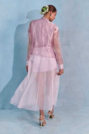 Vedangi Agarwal Sequin Embroidered Jacket Skirt Set 