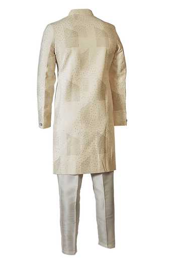 Rng Safawala Resham Embroidered Achkan Set For Kids